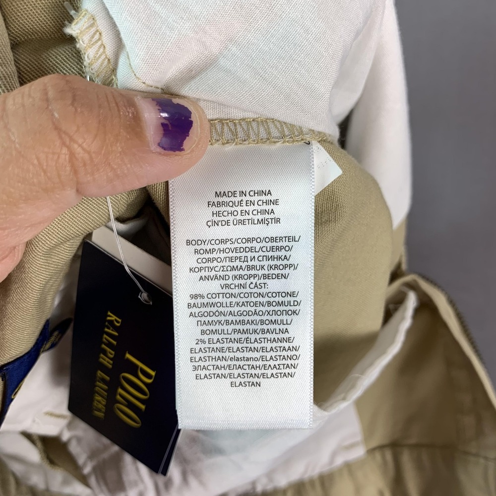 NEW Polo Ralph Lauren Pants Boys 18 (30x30) Khaki Beige Stretch Twill Chino - Picture 7 of 15